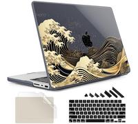 May Chen MacBook Pro 2026 14 Zoll M5 M4 M3 M2 M1 Pro/Max Chip, Version 2026 2025-2021, Modell A3427 A3426 A3434 A3112 A3401 A3185, Kunststoff Hartschale mit Tastaturabdeckung, Schwarz Meer Wave
