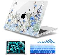 May Chen Schutzhülle für MacBook Pro 14 Zoll, Modelle A2442 A2779 A2918 A2992 A3401 A3185 A3112 A3434, M1 M2 M3 M4 M5 Chip (Version 2021-2025), Kunststoff-Hartschale mit Tastatur Abdeckung, Blaue