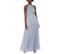 Maya Deluxe Abendkleid Pailletten Cocktailkleid Damen Tüllkleid Kleid Nackenband Abendkleid Elegant für Hochzeit Brautjungfernkleid