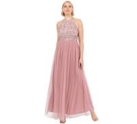 Maya Deluxe Abendkleid Pailletten Cocktailkleid Damen Tüllkleid Kleid Nackenband Abendkleid Elegant für Hochzeit Brautjungfernkleid