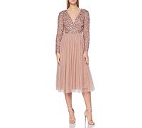 Maya Deluxe Damen Maya Midi-Brautjungfernkleid in Wickeloptik mit Verzierungen vorne Mauve Größe 48