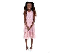 Maya Deluxe Girl's Dress Sequin Embellished Tulle Tutu Ruffles Princess Bridesmaid Wedding Guest Kids Childrens Party Flower Girl, Ballettrosa Age 7-8 Years