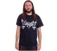 Mayhem Distressed Logo T-Shirt schwarz in L