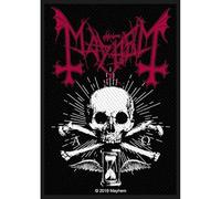 Mayhem Aufnäher Alpha Omega Daemon – gewebt Schwarz/Weiß/Rot – Onesize