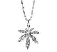 MAYIYAHO Altes Silber 3 mm echtes Lederband Pot Weed Leaf Charm 13 Quot; Choker Halskette Collares Gothic Damen Mädchen Schmuck