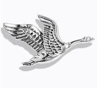 MAYIYAHO Antik-Silber-Farben-Feder-Gans-Vogel-Broschen für Frauen-niedliches Tier-Wildgans-Brosche für Mädchen-Corsage-Zubehör