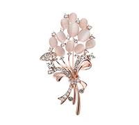 MAYIYAHO Brosche Fantastisches Gold Farbe Zarte Opal Stein Blumenschmuck Frauen Brosche Dame Kleidung Anstecknadeln
