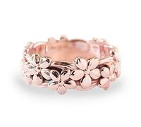 MAYIYAHO Damen Mode Silber Farbe Roségold Farbe Pflaume Einfache Blumenpflanzen Weibliche Ringe für Frauen Party Hochzeit Verlobung