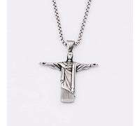 MAYIYAHO Edelstahl Silber Christus Anhänger Halskette Mann Gott Brasilien Rio De Janeiro Statue Religiöses Gebet Männer Retro Halskette