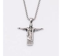 MAYIYAHO Edelstahl Silber Christus Anhänger Halskette Mann Gott Brasilien Rio De Janeiro Statue Religiöses Gebet Männer Retro Halskette