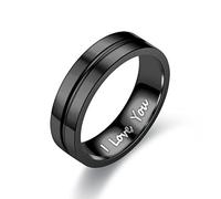 MAYIYAHO Einfach graviert mit I Love You Briefe Edelstahl Paar Ringe Männer Versprechen Ring Zirkon Ring für Frauen Hochzeit Schmuck Geschenk