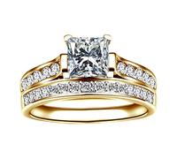 MAYIYAHO Gold Edelstahl überzogen Paar Ringe für Liebhaber Eheringe Herren Ring Zirkon Damen Set Ring Schmuck Valentinstag