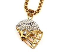 MAYIYAHO Gute Qualität American Football Helm Anhänger Halskette Titan Stahl Rugby Ball Sport Schmuck für Männer Goldene Kette