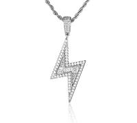 MAYIYAHO Hip Hop Lightning Anhänger Halskette Gold Tenniskette Iced Out Strass Halsketten für Frauen Männer collares de Moda