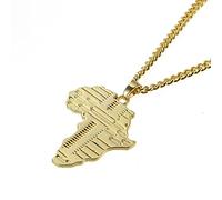 MAYIYAHO Iced Out Silber Afrika Karte Anhänger Halskette Hip Hop Schmuck Männer Frauen Mode Lange Halskette Kubanische Kette