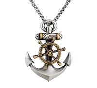 MAYIYAHO Kreative Persönlichkeit Schiff Anker Anhänger Schädel Schiff Anker Halsketten für Männer Rock Party Schmuck Geschenk Punk Stil Männer Halskette
