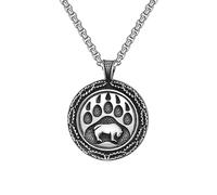MAYIYAHO Medaille Medaille Geschnitzt Braunbär Bär Pfote Anhänger Herren Halskette Punk Stil Rock Party Schmuck Geschenk
