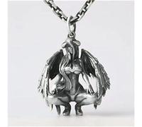 MAYIYAHO Neue Vintage Teufel Engel Halskette für Männer Hochwertige Legierung Anhänger mit Edelstahl Kette Mode Party Schmuck