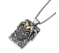 MAYIYAHO Persönlichkeit Retro Zirkus Lustiger Joker Quadrat Anhänger Halskette für Männer Hip Hop Rock Party Schmuck