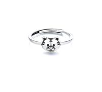 MAYIYAHO Silber Farbe Nette kleine Tiger Ringe für Frauen Mädchen Einstellbar Viel Glück Zodiac Ring RetroSchmuck Geschenk