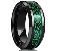 MAYIYAHO Smaragdgrüner Zirkon Paar Ringe für Frauen Jewlery Braut Sets Mann Balck Eheringe Drachenmuster Edelstahlring