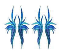 MAYJOYDIY 2 Paar Blauer Pailletten Blumen Spitzenstoff 3D Blumenstickerei Applikationen Bestickter Kleideraufnäher Edler Sexy Kragen Aufnäher Zum Selbernähen Basteln Kleidungsdekoration