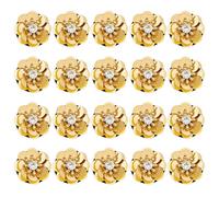 MAYJOYDIY 20 Stück Goldene Paillettenblumen Perlenapplikation 2.5cm Kristallperlen Mix Blumenapplikation Zum Aufnähen Auf Stoffaufnäher Für DIY Kleidungsstück Accessoire DIY Kleidung Basteln