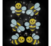 MAYJOYDIY Biene Strass Aufbügler Hotfix Transfer Honigbiene Insektenflügel Strasssteinen Zum Aufbügeln Glänzende Kleidungsreparatur Applikation Für T Shirt Mütze Jacke Kleidersack DIY Dekoration