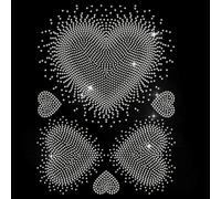 MAYJOYDIY Herzen Hotfix Strasssteine Zum Aufbügeln Valentinstags Herz Transfer Applikation Wärmeübertragungsaufkleber Kleidungsreparatur Kristallaufnäher Für Schuhe Taschen Dekoration DIY Handwerk