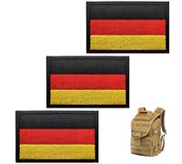 Maylatte 3 Stück Deutschland Flaggen Patch, Gestickte Deutsche Flagge Klettverschluss Abzeichen, Taktisches Morale Patch für Rucksack, Weste, Militär Ausrüstung, Kleidung Accessoires
