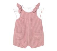 Mayoral 2-tlg. Set T-Shirt Flügelarm und Latzhose kurz Rippqualität 62 rosa/natur