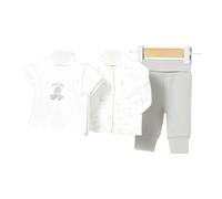 Mayoral 3-tlg. Set T-Shirt, Jacke und Jogginghose Gänse 80 natur/grau