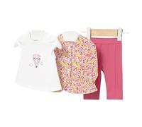Mayoral 3-tlg. Set T-Shirt, Jacke und Leggings Blumen 86 pink/bunt