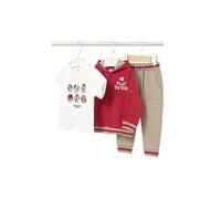 MAYORAL Baby Set 3-teilig Jacke, T-Shirt und Hose rot | 74
