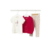 MAYORAL Baby Set 3-teilig Jäckchen, T-Shirt und Leggings rot | 74