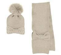 Mayoral - Mädchen Schal, Mütze mit Bommel, Winterset 2-Teilig, Accessoires, beige - 10.342be, Größe 56