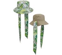 Mayser Anti-Rain Bucket Wendehut Stoffhut Damenhut Sommerhut Sonnenhut Gartenhut Strandhut Damen - Made in The EU mit Kinnband Sommer Frühling-Sommer - One Size grün