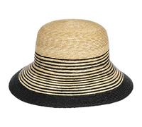 Mayser Clea Twotone Strohhut mit UV-Schutz Sonnenhut Sommerhut Damenhut Strandhut Gartenhut Damen - Made in The EU Sommer Frühling-Sommer - One Size Natur-schwarz