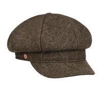 Mayser Coco Tweed Ballonmütze Schirmmütze Baker-Boy-Mütze Newsboy-Mütze Damencap Damen - Made in The EU mit Schirm, Futter, Futter Winter Herbst-Winter - M (57-58 cm) Dunkelbraun