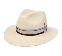 Mayser Gedeon Panamahut Strohhut Sommerhut Panamastrohhut Sonnenhut Damen/Herren - Made in The EU mit Ripsband Sommer Frühling-Sommer - L (58-59 cm) Natur