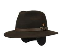 Mayser Georgia Outdoorhut Traveller Filzhut Ledergarnitur Ohrenklappen Herren Herbst Winter Made in EU braun 59 cm