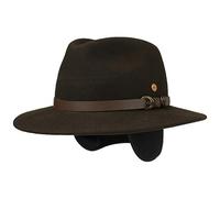 Mayser Georgia Outdoorhut Traveller Filzhut Ledergarnitur Ohrenklappen Herren Herbst Winter Made in EU braun 56 cm