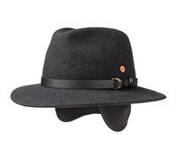 Mayser Georgia Outdoorhut Traveller Filzhut Ledergarnitur Ohrenklappen Herren Herbst Winter Made in EU anthrazit 61 cm