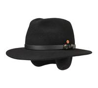 Mayser Georgia Outdoorhut Traveller Filzhut Ledergarnitur Ohrenklappen Herren Herbst Winter Made in EU schwarz 56 cm