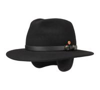 Mayser Georgia Outdoorhut Traveller Filzhut Ledergarnitur Ohrenklappen Herren Herbst Winter Made in EU schwarz 59 cm