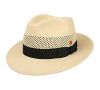 Mayser Imperia Panamahut Herren - Made in The EU Sommerhut Strandhut Bogarthut mit Ripsband, Ripsband Frühling-Sommer Sommer - 58 cm Natur-schwarz