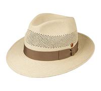 Mayser Imperia Panamahut Herren - Made in The EU Sommerhut Strandhut Bogarthut mit Ripsband, Ripsband Frühling-Sommer Sommer - 56 cm Natur-beige