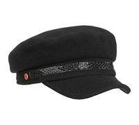 Mayser Kendy Ballonmütze Newsboy Cap Damen Glitzerband Made in EU Herbst Winter schwarz S (55-56 cm)