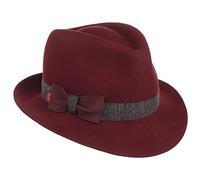 Mayser Leila Wool Bogarthut Filzhut Damenhut Wollhut Damen - Made in The EU mit Ripsband Winter Frühling-Sommer Herbst-Winter - One Size Bordeaux