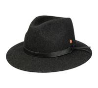 Mayser Marvin Trekking Wollhut Wollfilzhut Travellerhut Filzhut Herren - Made in The EU mit Lederband Winter Herbst-Winter - 59 cm anthrazit